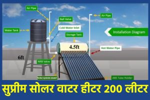 सुप्रीम सोलर वाटर हीटर 200 लीटर - Supreme Solar Water Heater 200 ltr price