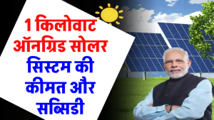 1 kw ऑनग्रिड सोलर सिस्टम की कीमत और सब्सिडी, जानें